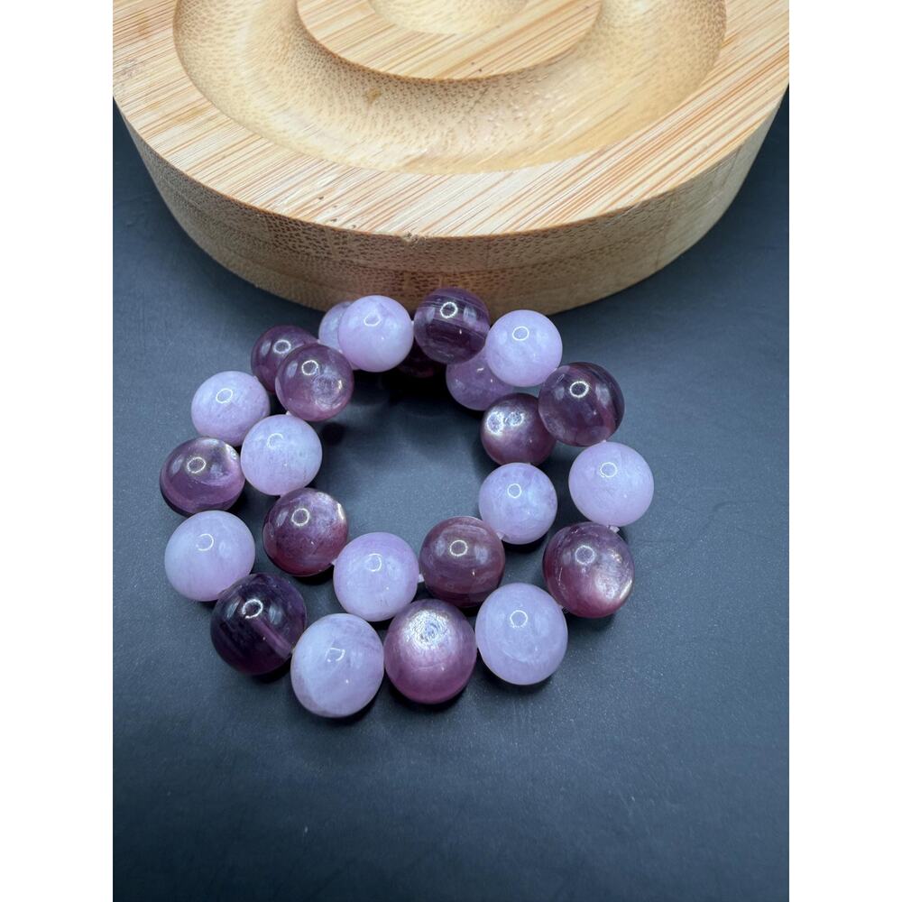 Kunzite and Gem Lepidolite 8mm Bracelet